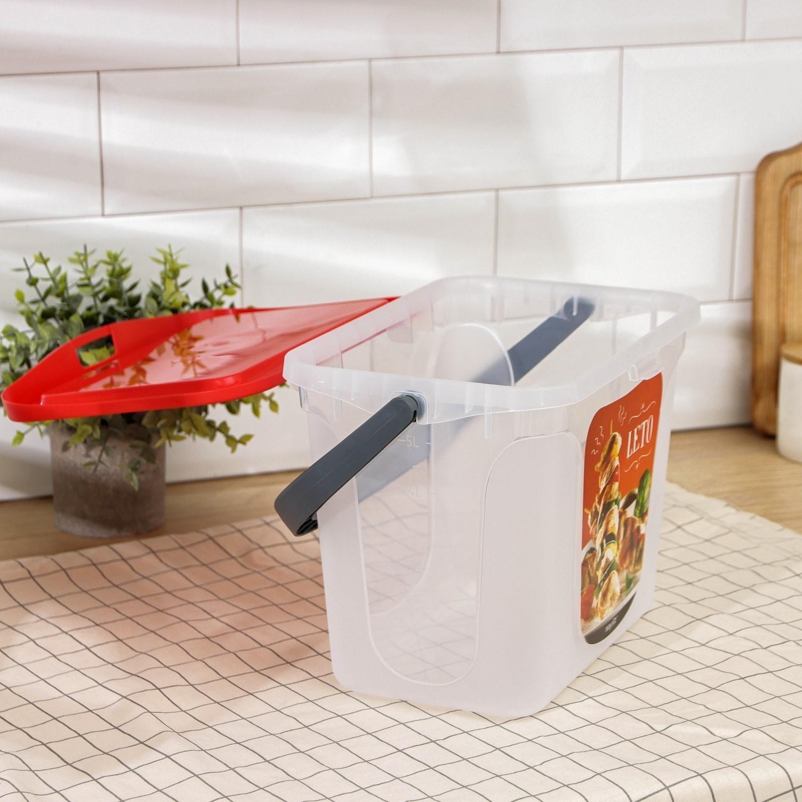 Емкость для шашлыка Leto, 6 л, цвет красный