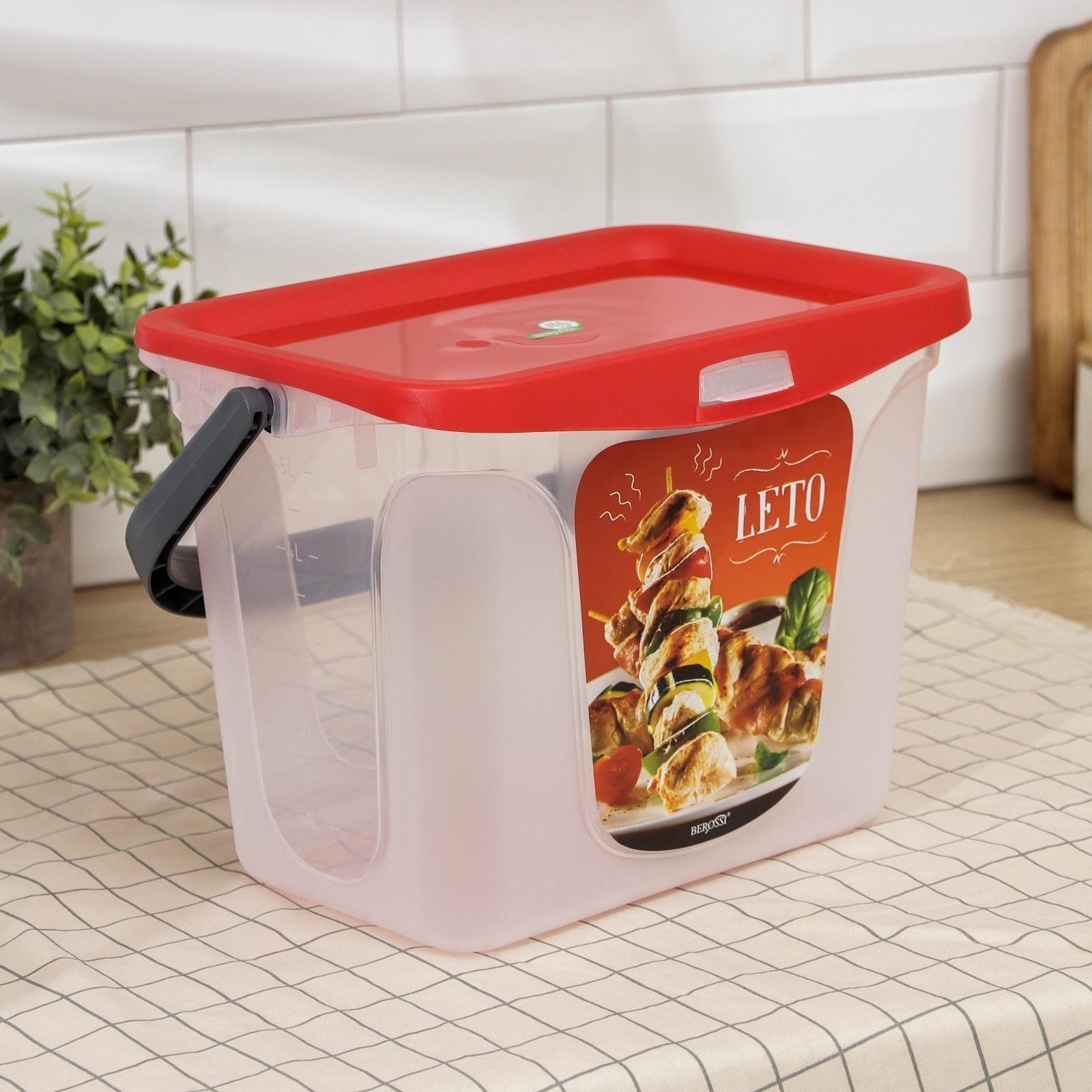 Емкость для шашлыка Leto, 6 л, цвет красный