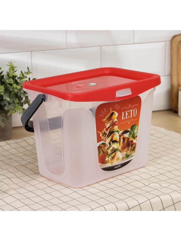 Емкость для шашлыка Leto, 6 л, цвет красный