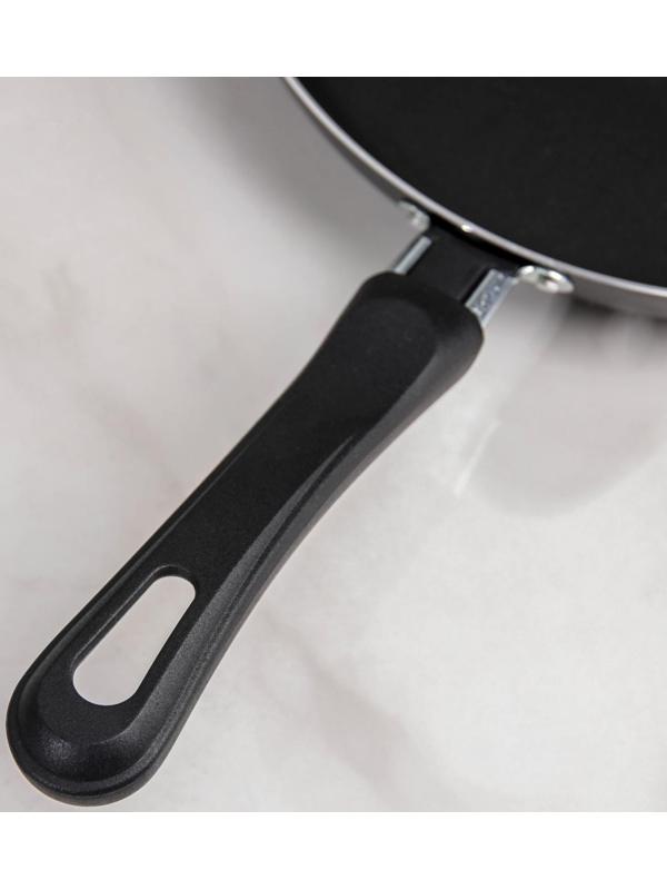 Сковорода Promo, d=26 см, стеклянная крышка, антипригарное покрытие, цвет чёрный