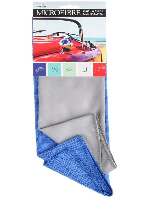Набор микрофибра + замша Sapfire Cleaning cloth & Suede, 35 х 40 см