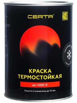 Эмаль термостойкая «Церта», ж/б, до 800°С, 0,8 кг, чёрная