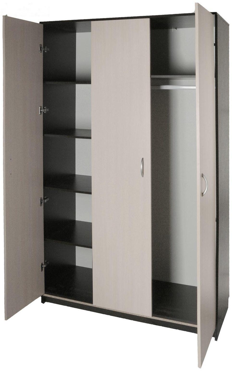 Шкаф распашной 3-х створчатый 1210х500х2100 Венге темный/Венге светлый