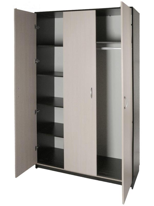 Шкаф распашной 3-х створчатый 1210х500х2100 Венге темный/Венге светлый