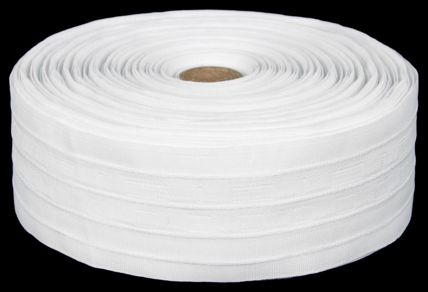 Шторная лента классическая, матовая, 6 см, 50 ± 1 м, цвет белый