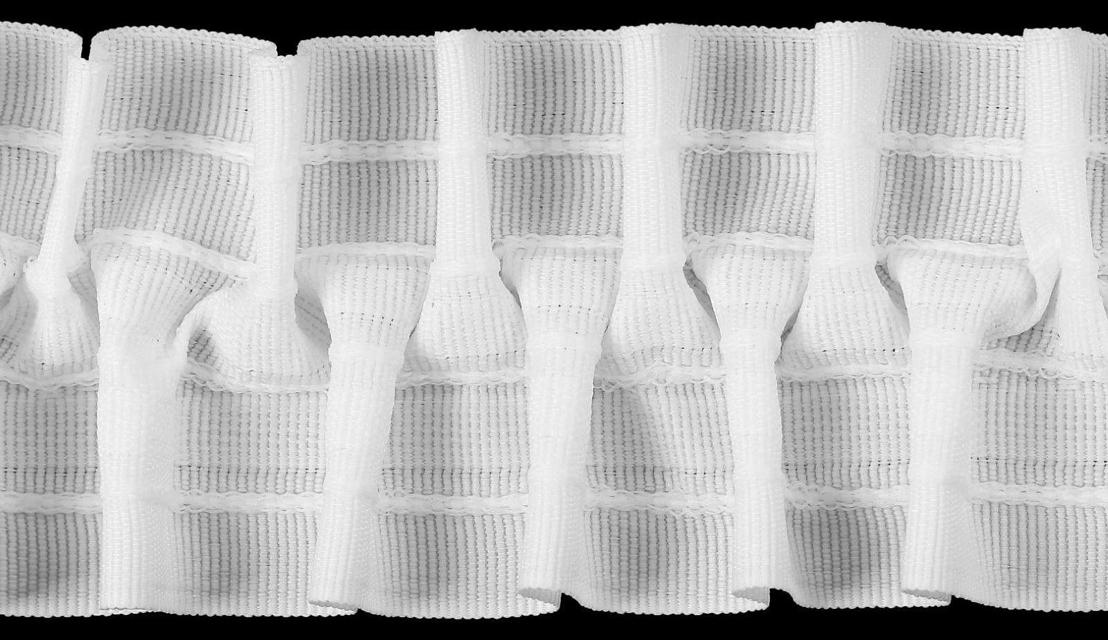 Шторная лента классическая, матовая, 6 см, 50 ± 1 м, цвет белый