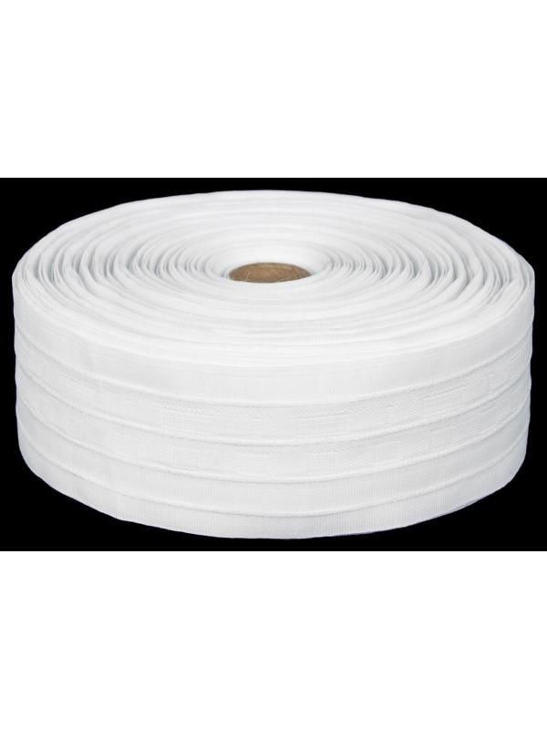 Шторная лента классическая, матовая, 6 см, 50 ± 1 м, цвет белый