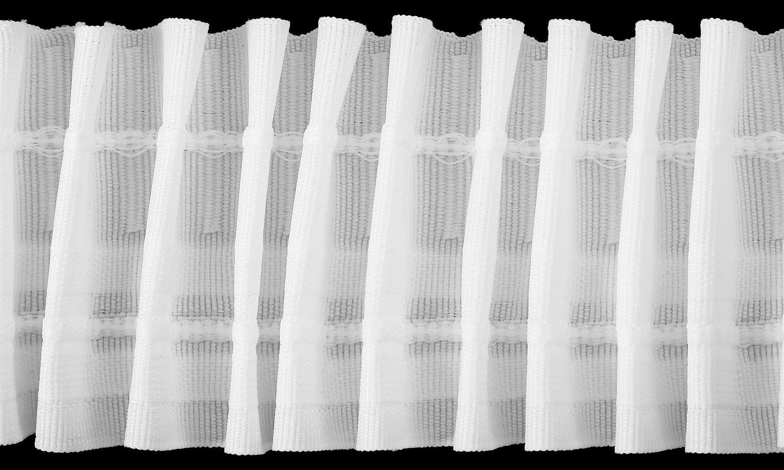 Шторная лента классическая, матовая, 6 см, 50 ± 1 м, цвет белый