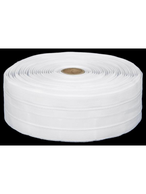 Шторная лента классическая, матовая, 6 см, 50 ± 1 м, цвет белый