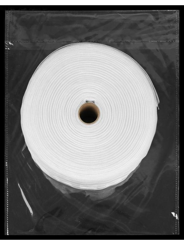 Шторная лента фиксированная сборка, органза, 6 см, 50 ± 1 м, цвет белый