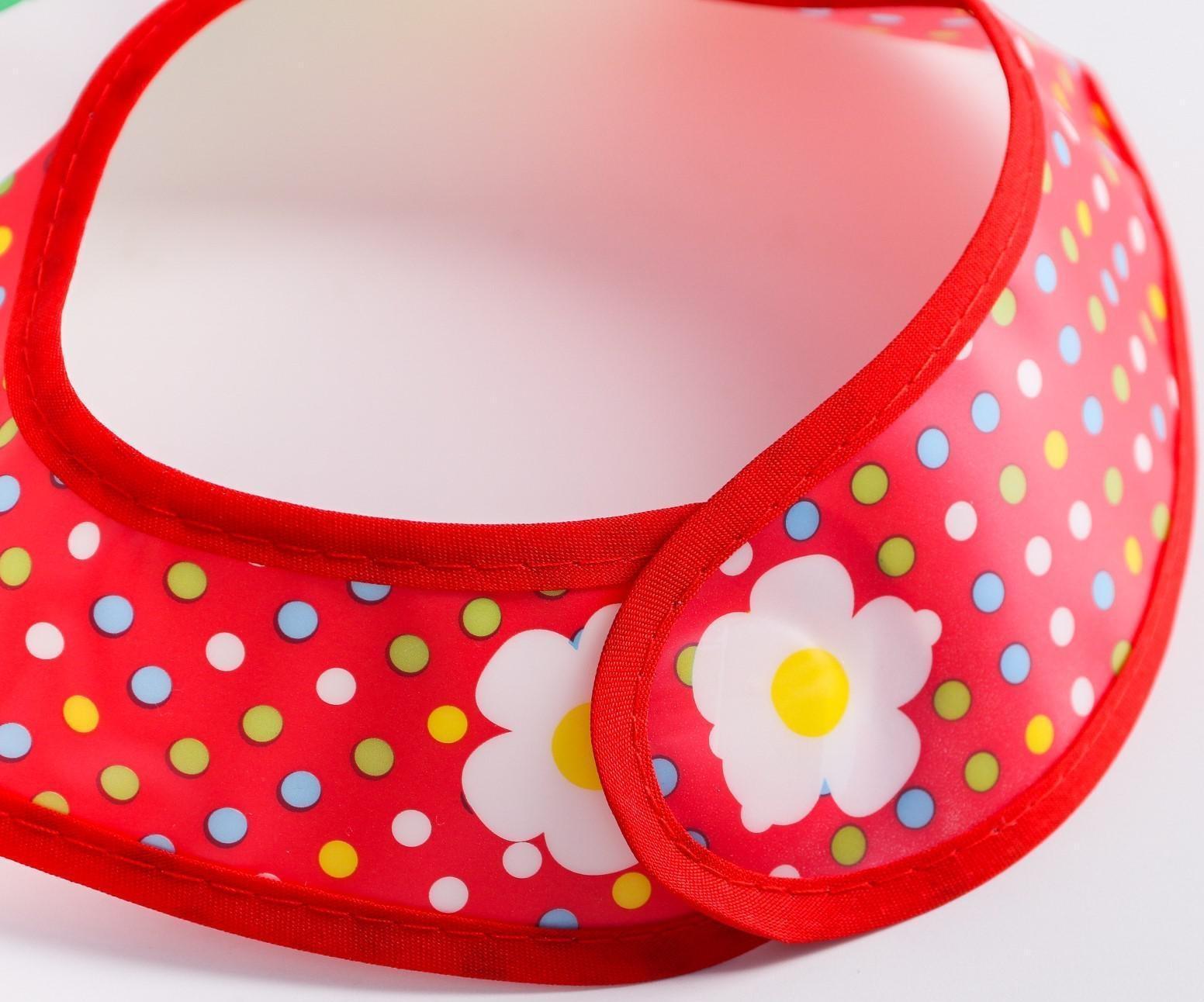 Нагрудник с карманом для девочки, непромокаемый, на липучке, цвета МИКС