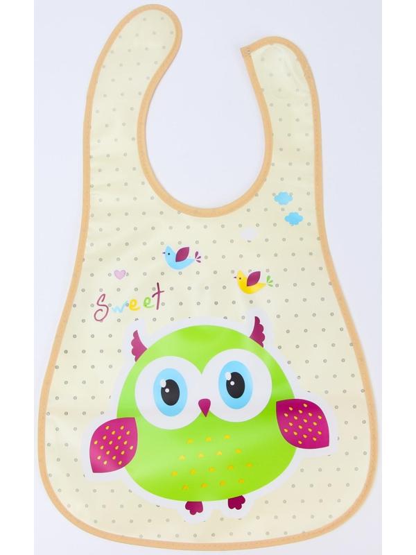 Нагрудник с карманом для девочки, непромокаемый, на липучке, цвета МИКС