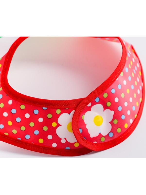 Нагрудник с карманом для девочки, непромокаемый, на липучке, цвета МИКС