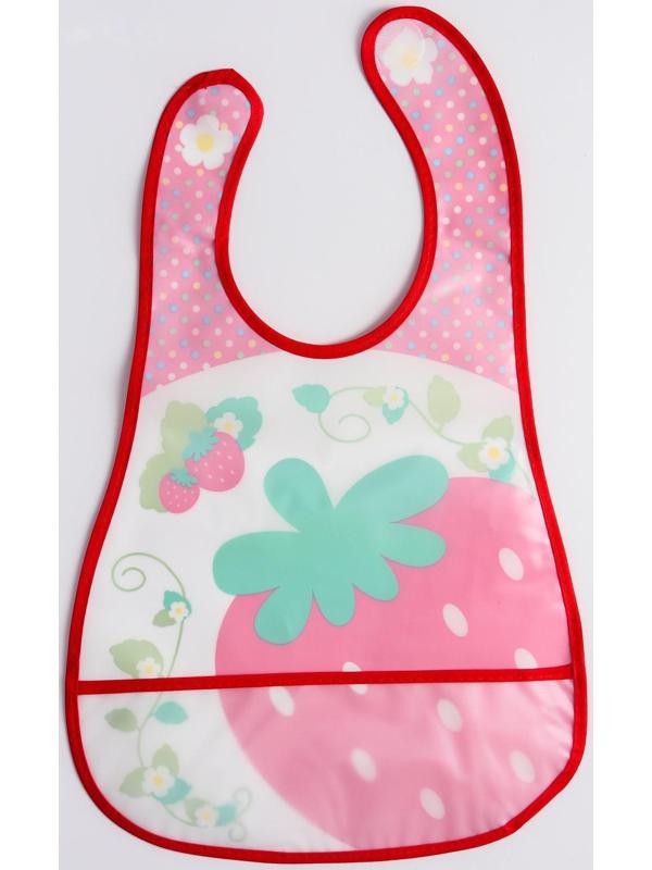 Нагрудник с карманом для девочки, непромокаемый, на липучке, цвета МИКС