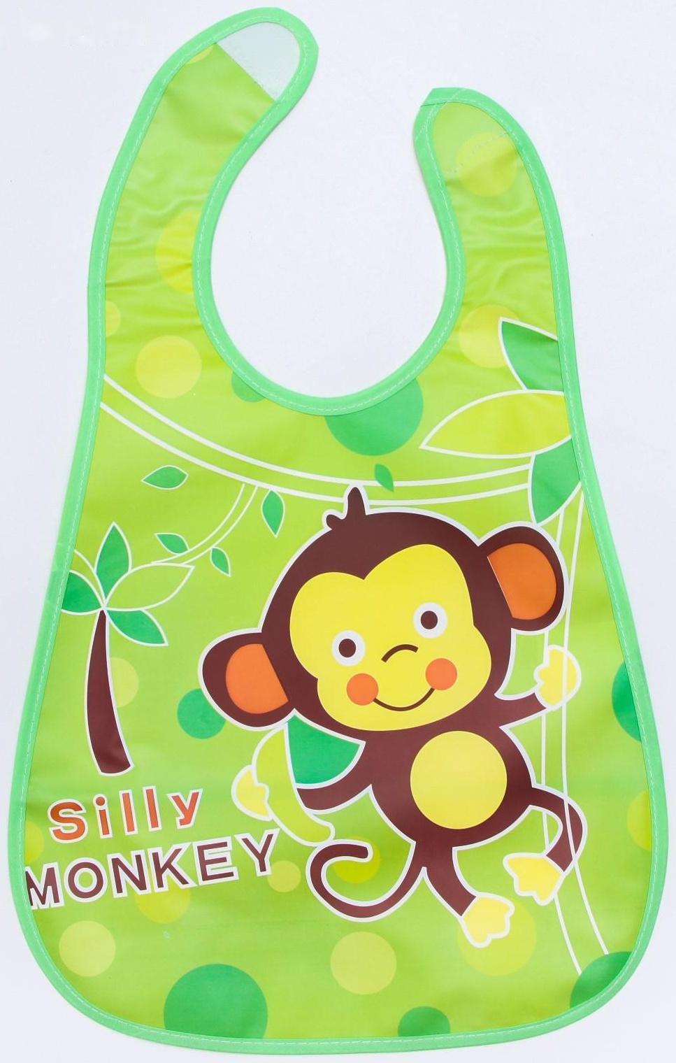 Нагрудник с карманом «Зверята», непромокаемый, на липучке, цвета МИКС