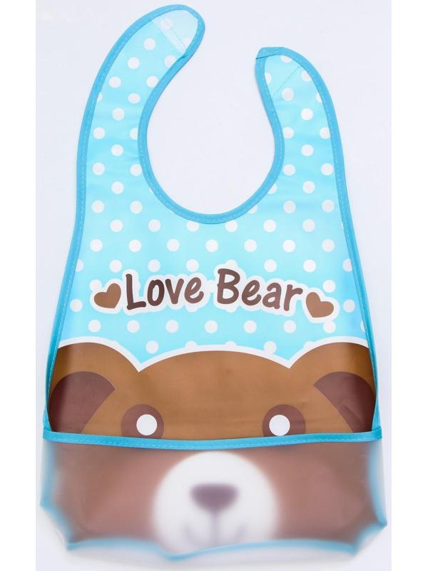 Нагрудник с карманом «Зверята», непромокаемый, на липучке, цвета МИКС