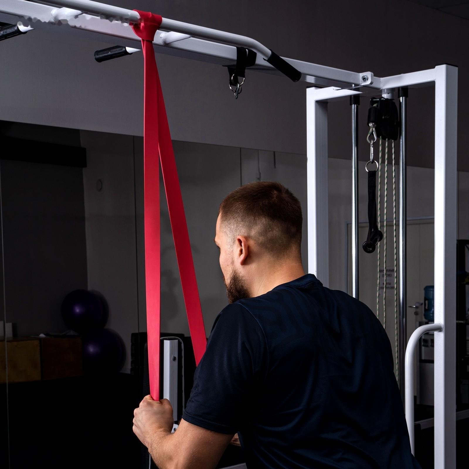 Эспандер ленточный, многофункциональный, 208 х 4,4 х 0,5 см, 17-54 кг, цвет красный