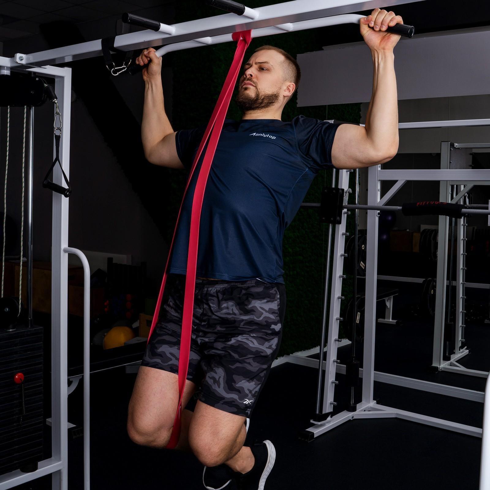 Эспандер ленточный, многофункциональный, 208 х 4,4 х 0,5 см, 17-54 кг, цвет красный