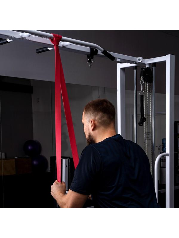 Эспандер ленточный, многофункциональный, 208 х 4,4 х 0,5 см, 17-54 кг, цвет красный