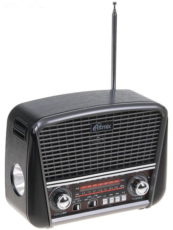 Радиоприемник Ritmix RPR-065 GRAY, функция MP3-плеера, фонарь