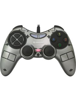 Геймпад Defender Zoom, Xinput, проводной, вибрация, для PC, USB, серо-черный