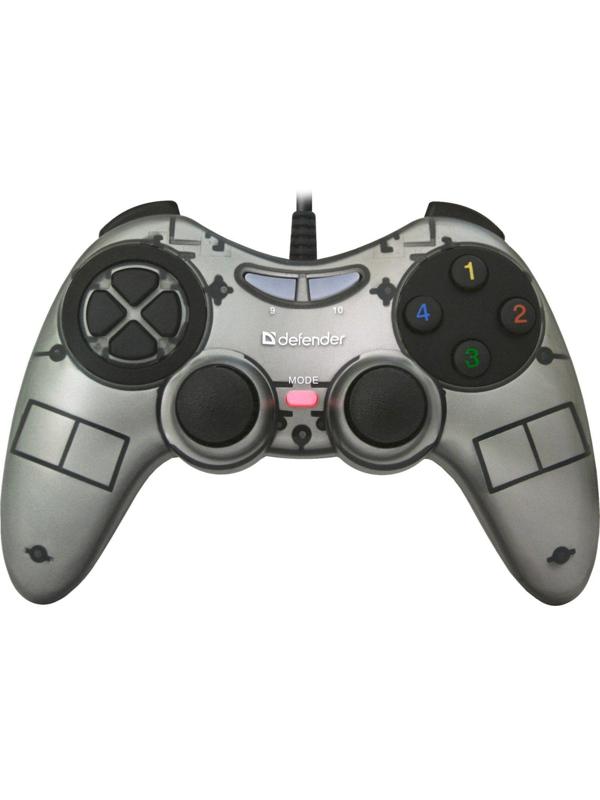 Геймпад Defender Zoom, Xinput, проводной, вибрация, для PC, USB, серо-черный