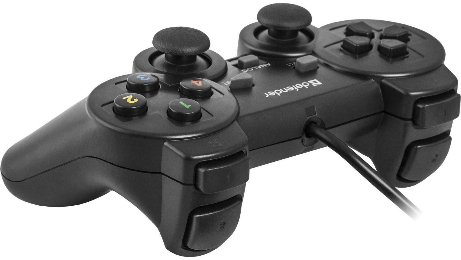 Геймпад Defender Omega USB, проводной, вибрация, для PC, USB, черный