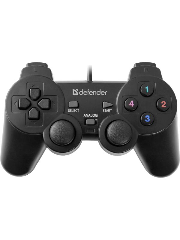 Геймпад Defender Omega USB, проводной, вибрация, для PC, USB, черный