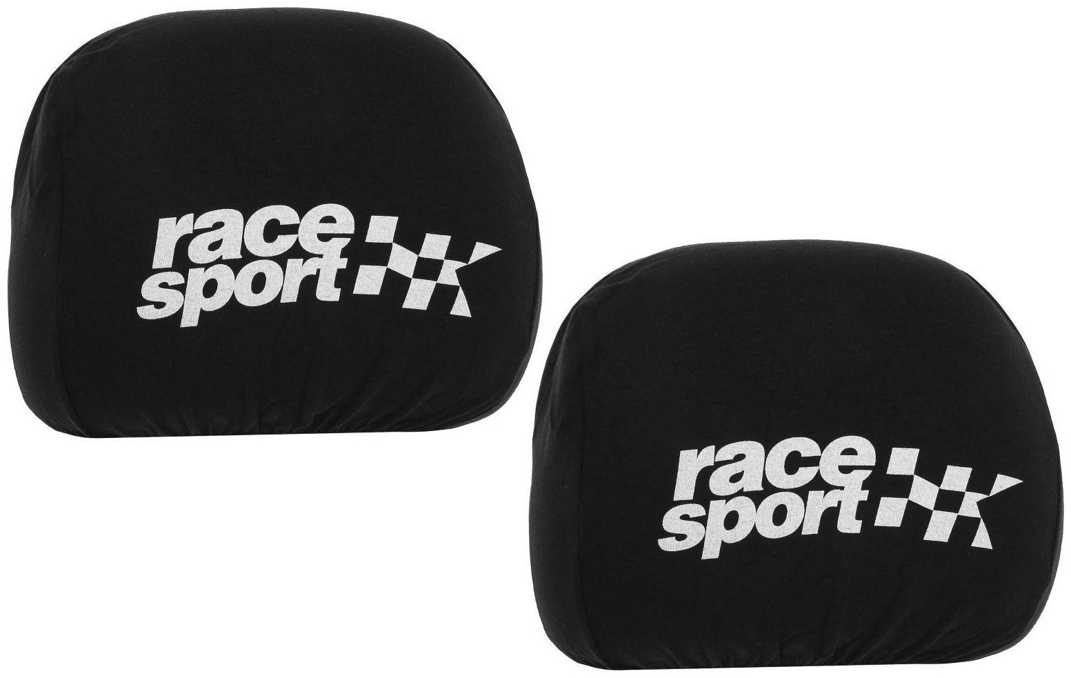 Чехлы на подголовник Race Sport, черные, набор 2 шт