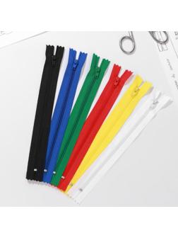 Набор молний «Спираль», №3, неразъёмные, 20 см, 6 шт, разноцветные