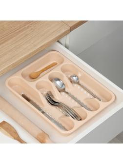 Лоток для столовых приборов, 33×26 см, цвет МИКС