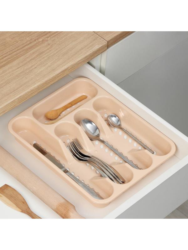 Лоток для столовых приборов, 33×26 см, цвет МИКС