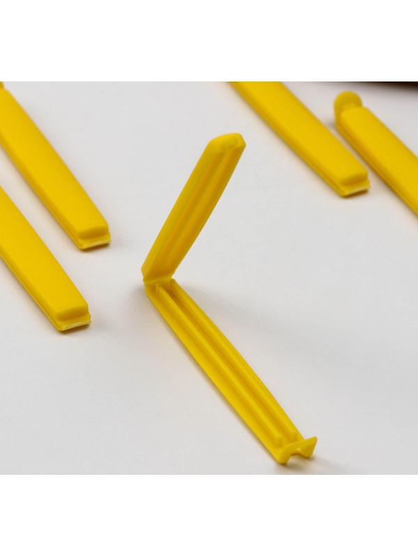 Зажимы для пакетов, 12 см, 5 шт, цвет МИКС