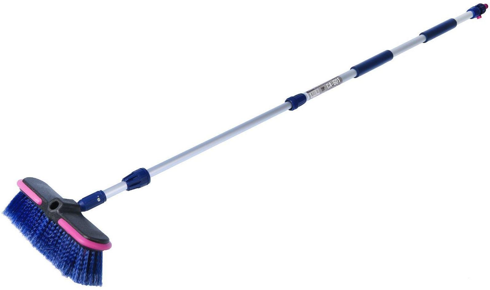 Щетка для мытья CA-601, телескопическая, 160 см, под шланг с краном регулировки подачи воды