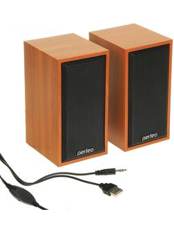 Компьютерные колонки 2.0 Perfeo CABINET PF-84, 2х3 Вт, USB, дерево