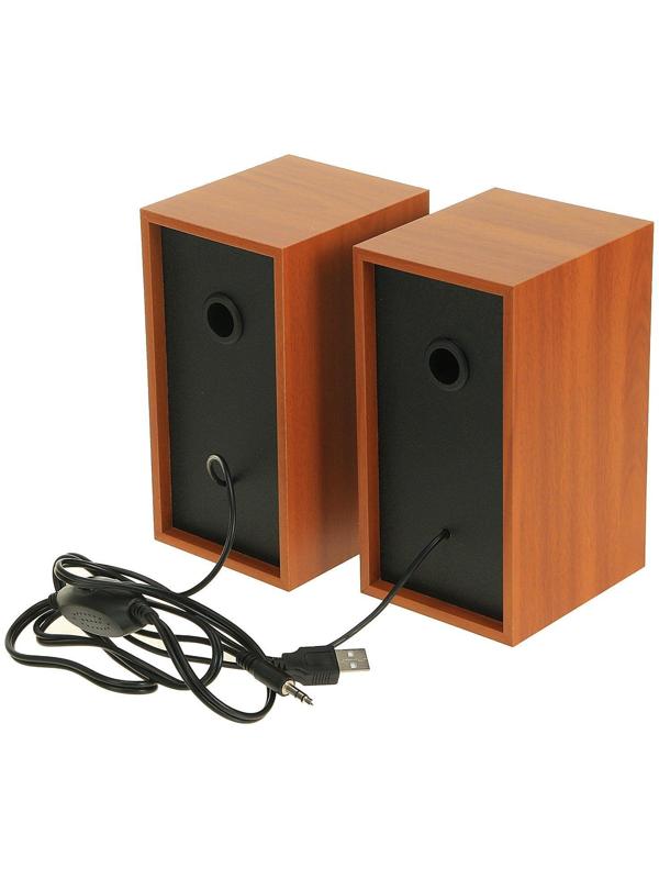 Компьютерные колонки 2.0 Perfeo CABINET PF-84, 2х3 Вт, USB, дерево