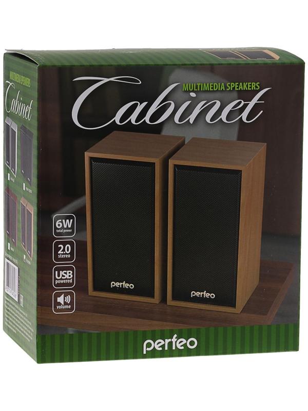 Компьютерные колонки 2.0 Perfeo CABINET PF-84, 2х3 Вт, USB, дерево