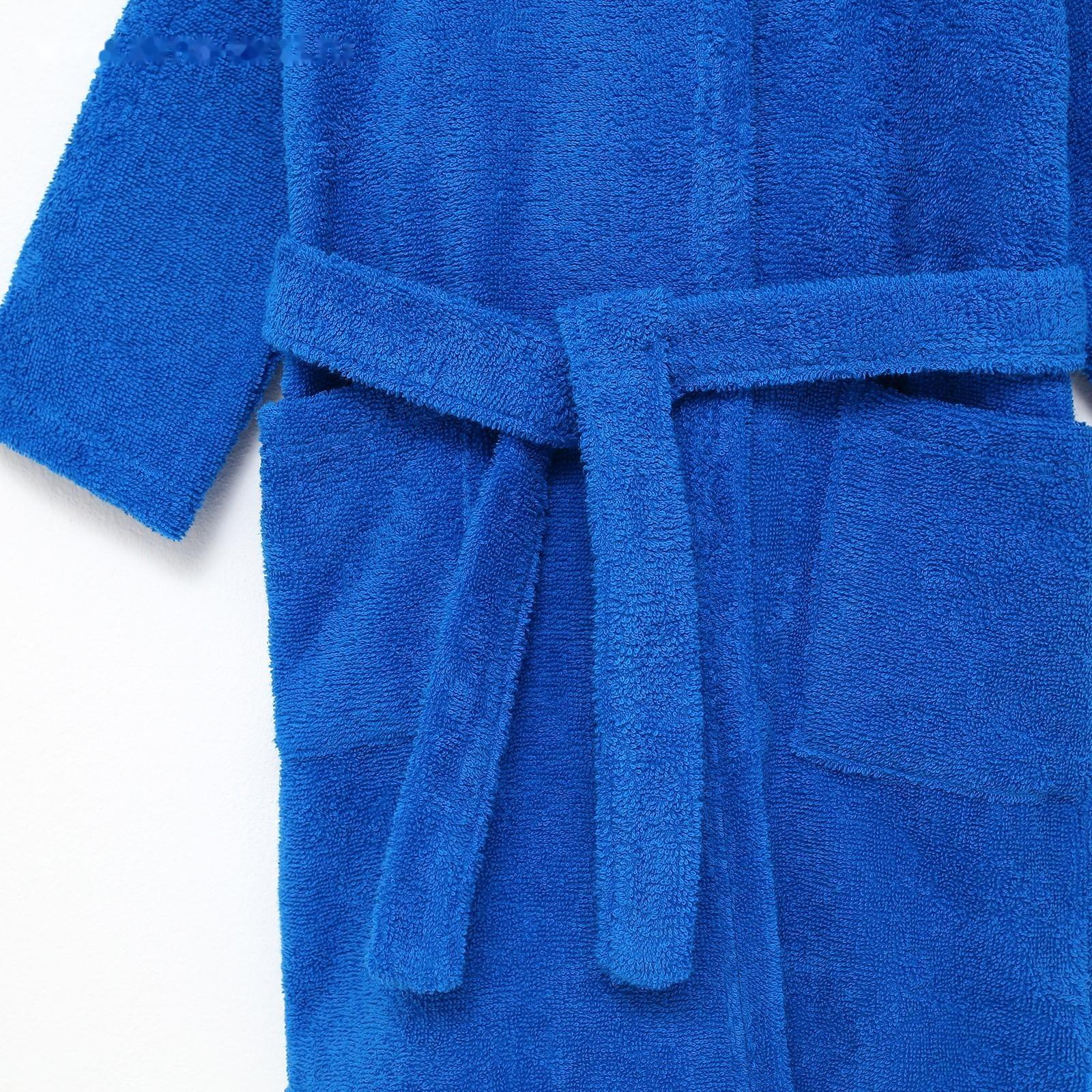 Халат махровый детский, размер 34, цвет синий, 340 г/м2 хлопок 100% с AIRO