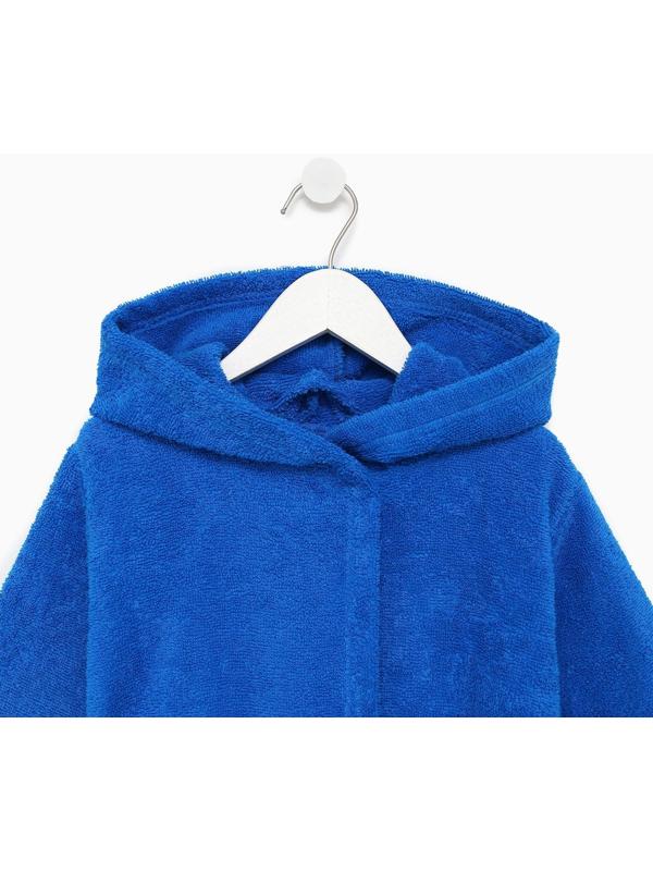 Халат махровый детский, размер 34, цвет синий, 340 г/м2 хлопок 100% с AIRO