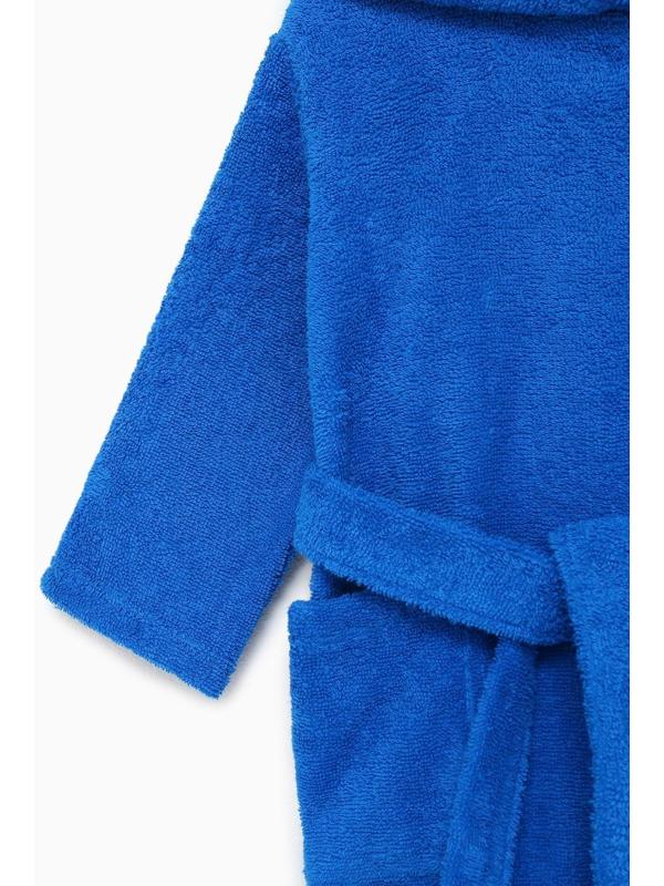 Халат махровый детский, размер 34, цвет синий, 340 г/м2 хлопок 100% с AIRO