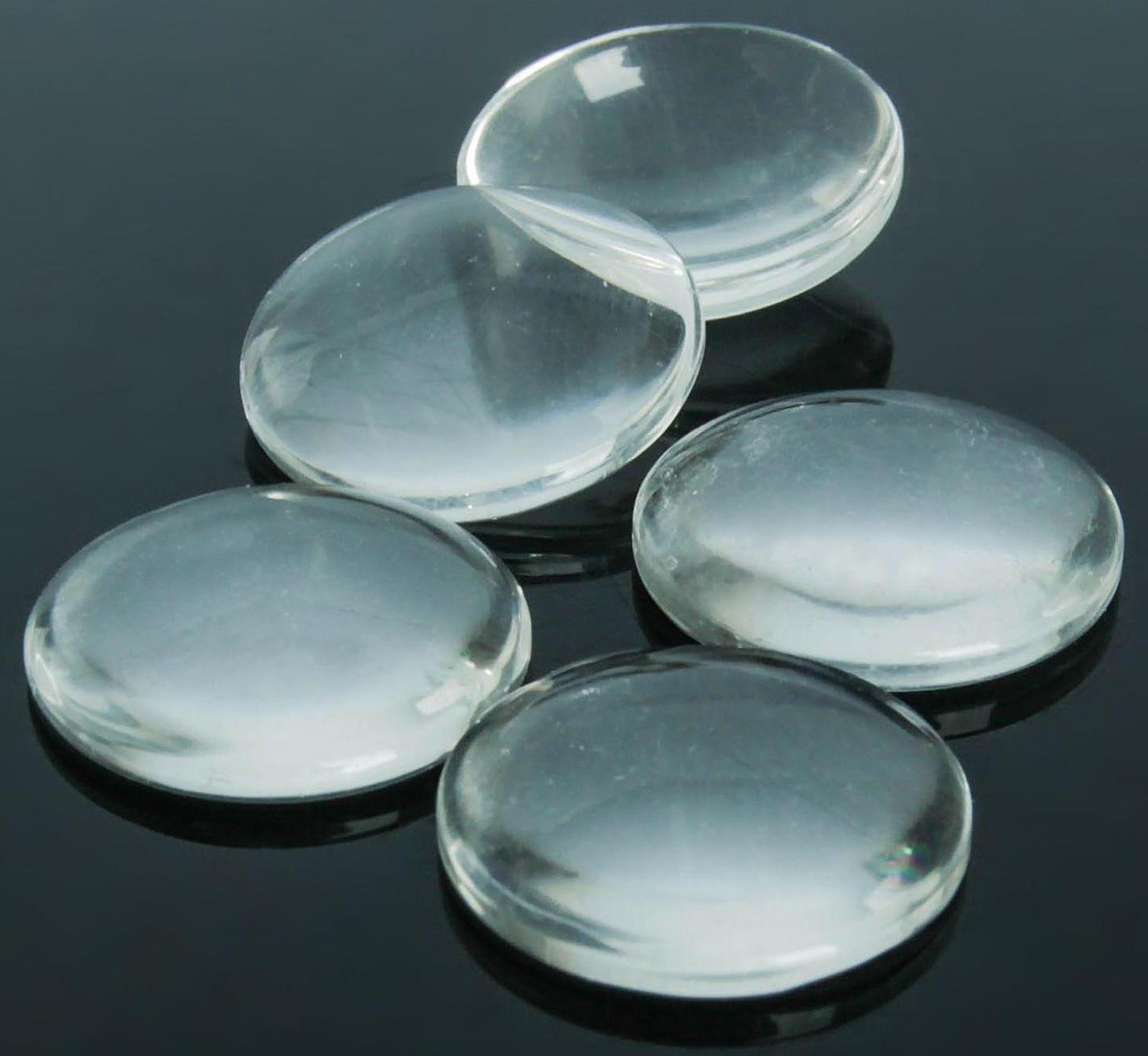 Кабошон стекло, круг 18мм (набор 5шт), цвет прозрачный