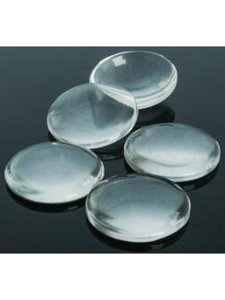 Кабошон стекло, круг 18мм (набор 5шт), цвет прозрачный