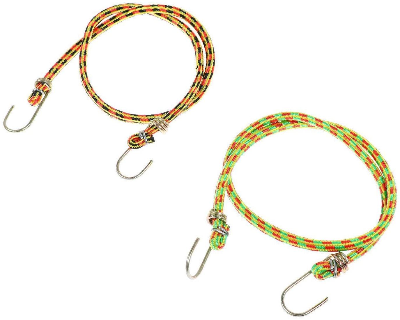 Резинка крепления TORSO 80 см, d 8 мм, металлические крючки, микс, набор 2 шт