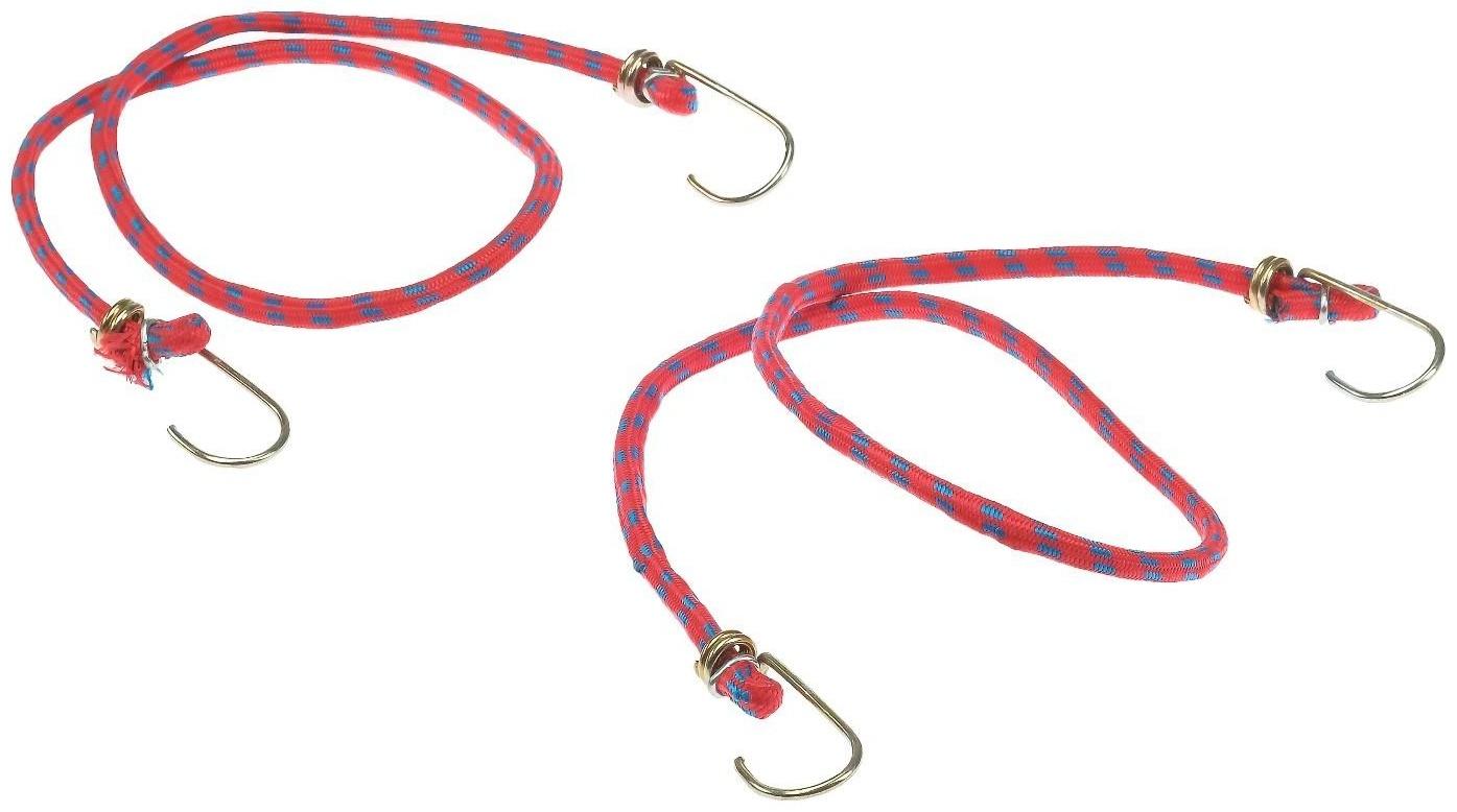 Резинка крепления TORSO 80 см, d 8 мм, металлические крючки, микс, набор 2 шт