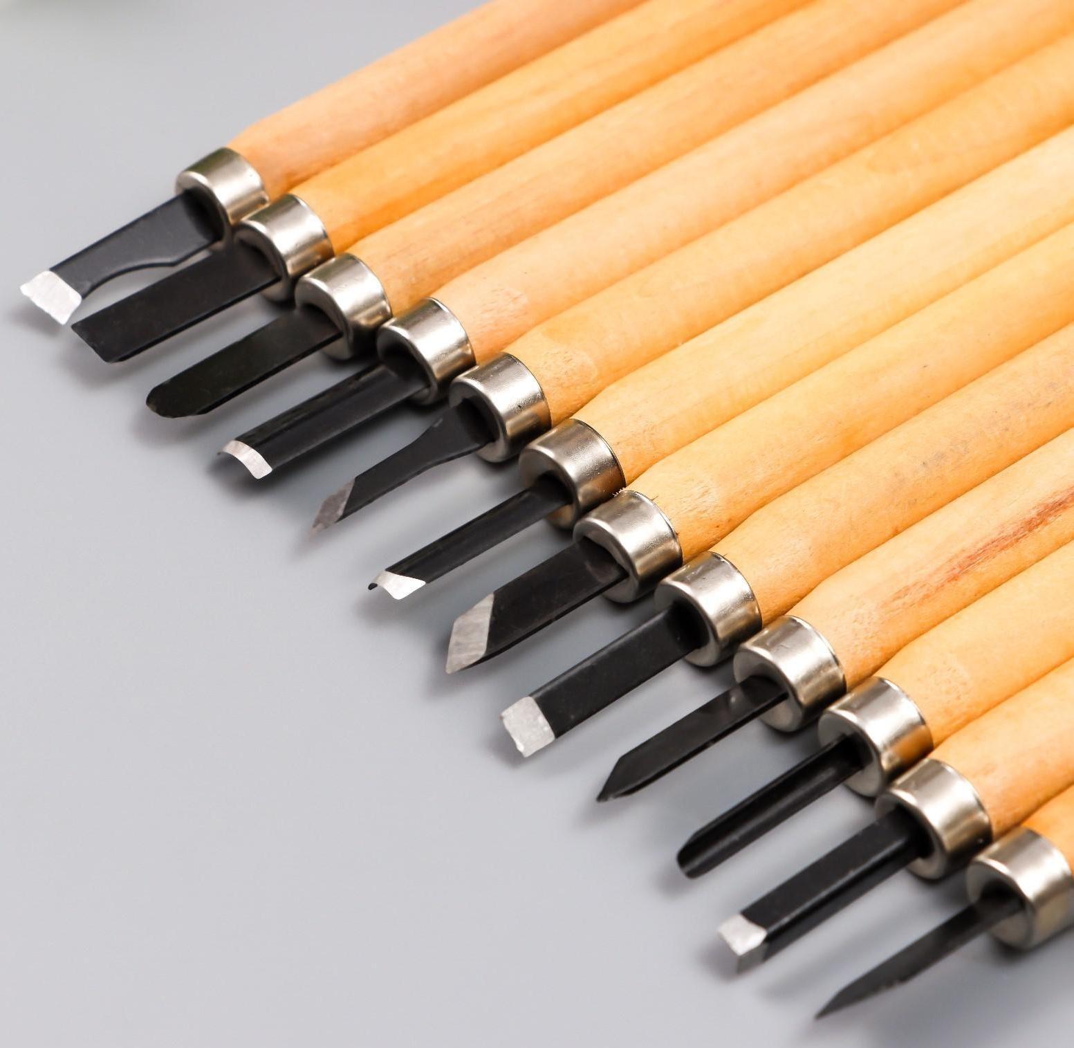 Набор ножей с деревянной ручкой 12 шт 20х17 см