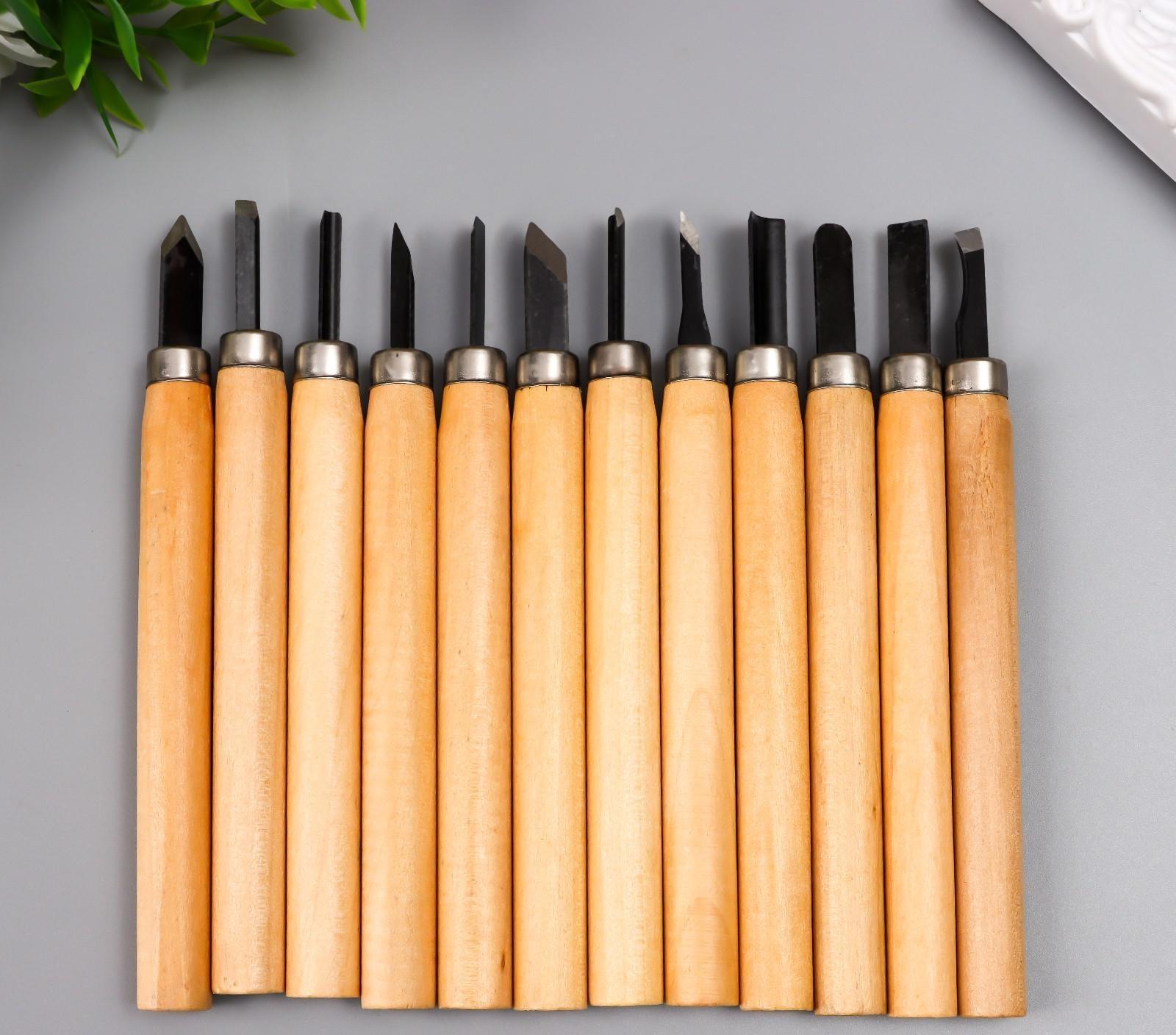 Набор ножей с деревянной ручкой 12 шт 20х17 см