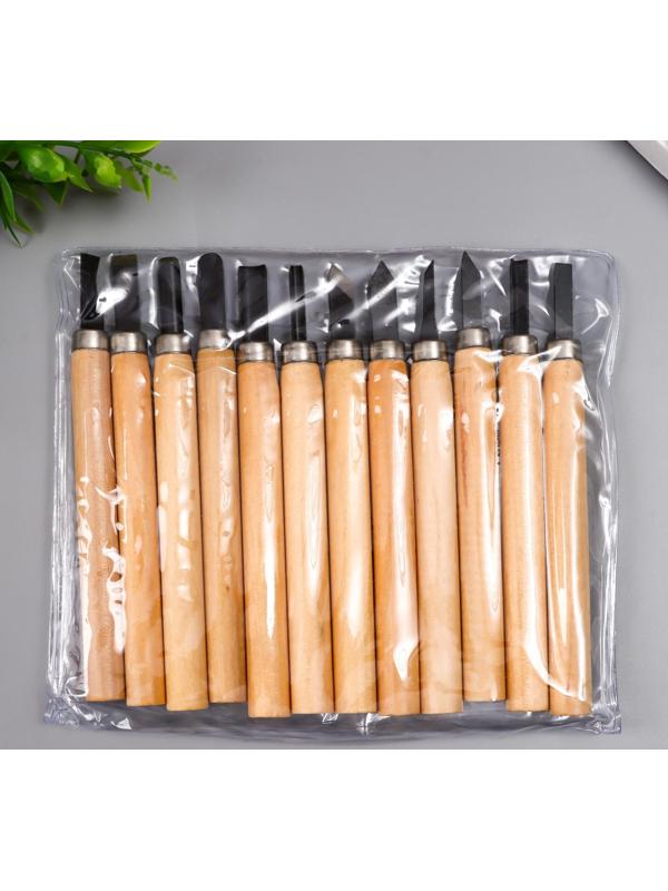 Набор ножей с деревянной ручкой 12 шт 20х17 см