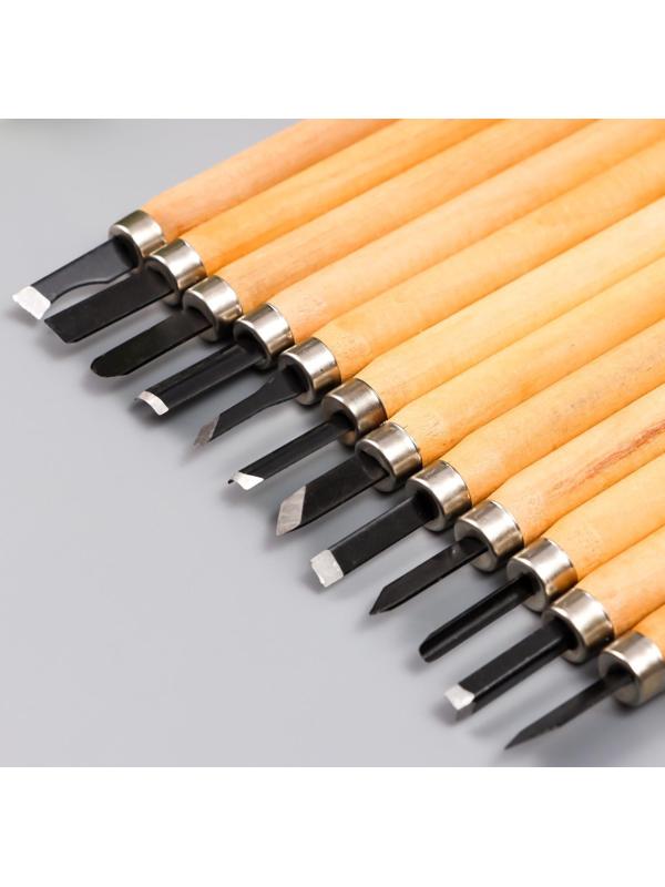 Набор ножей с деревянной ручкой 12 шт 20х17 см