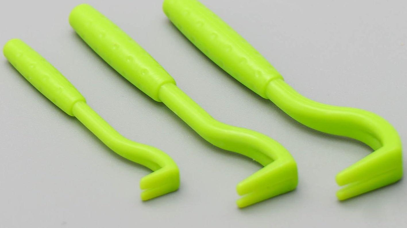 Набор выкручивателей для клещей, 3 размера, зелёные