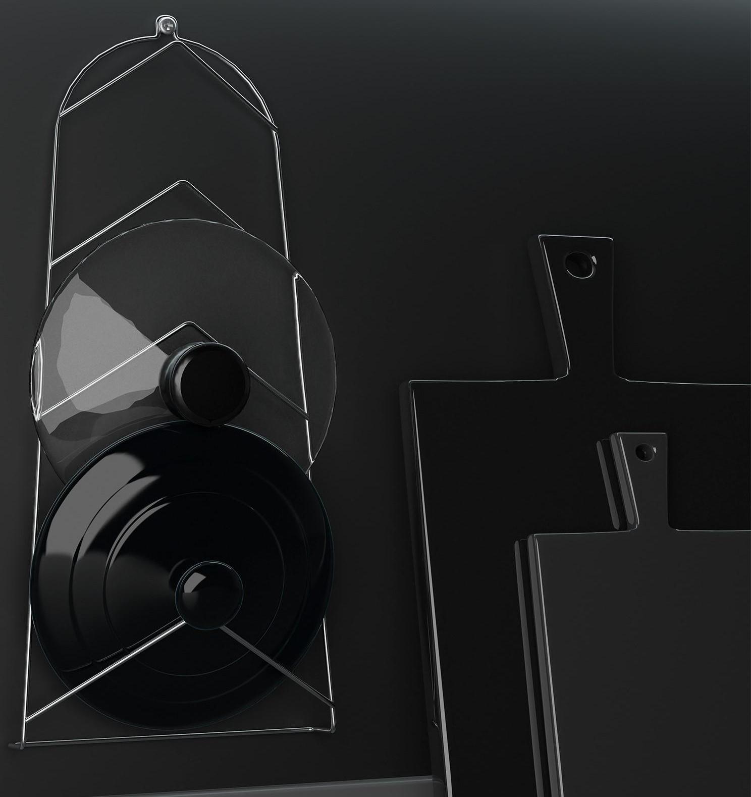 Подвеска под крышки на 5 предметов, 39×18×6 см, цвет хром